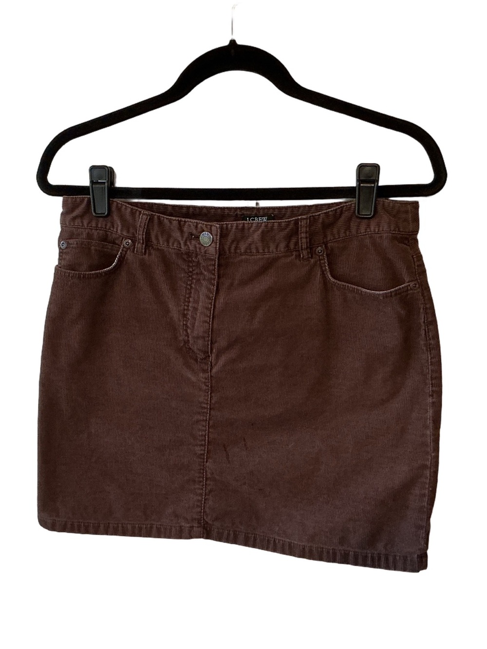 Vintage Ann Taylor Factory Corduroy Mini Skirt Brown Size 8 Cotton Y2K